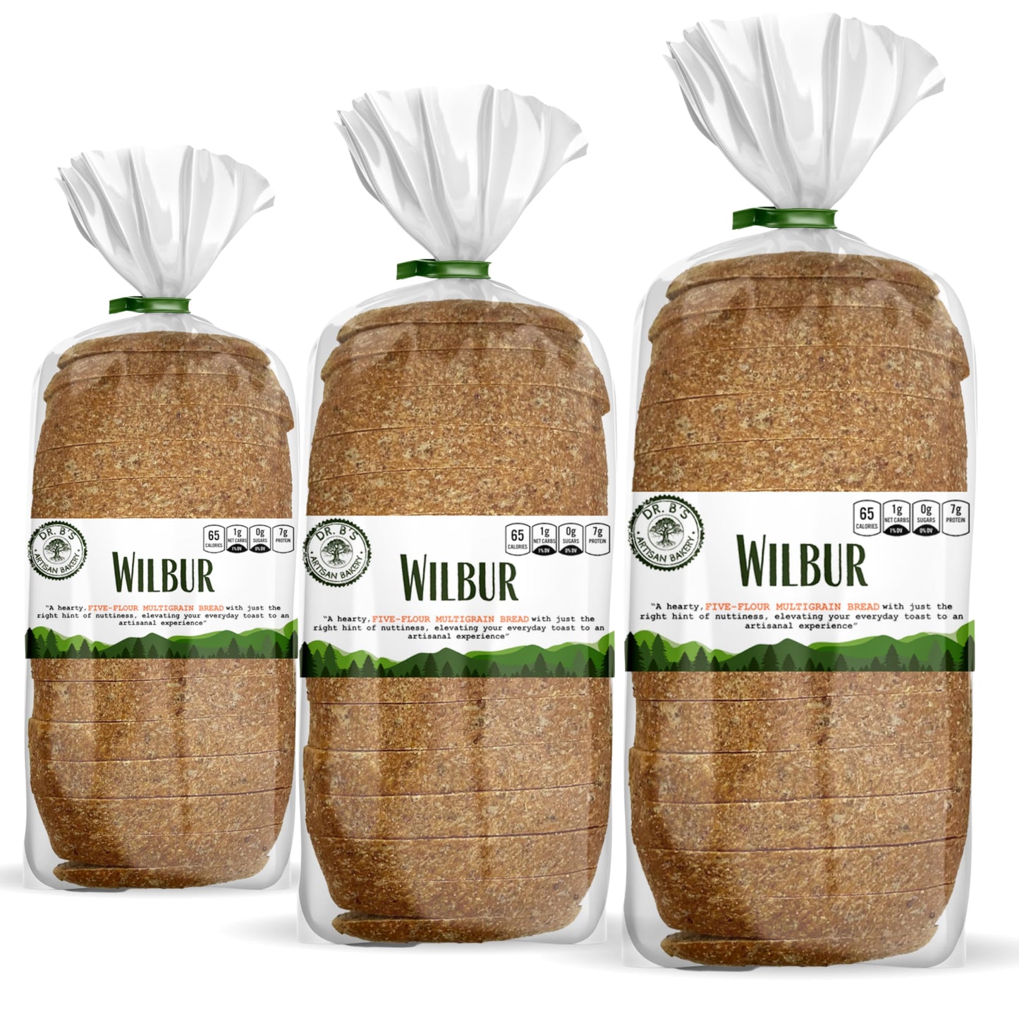 Dr. Bs Multigrain Bread | 2G Net Carbs & 7G Protein | Low Calorie, Vegan, Sugar Free | Fresh, Sliced, Keto & Low Carb Bread Loaf ((3 Pack (16 Oz), Plain)