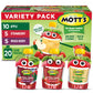 Mott'S No Sugar Added Applesauce Variety Pack, 3.2 Oz Clear Pouches, 20 Pack, Made From Real Fruit, Good Source Of Vitamin C, On
