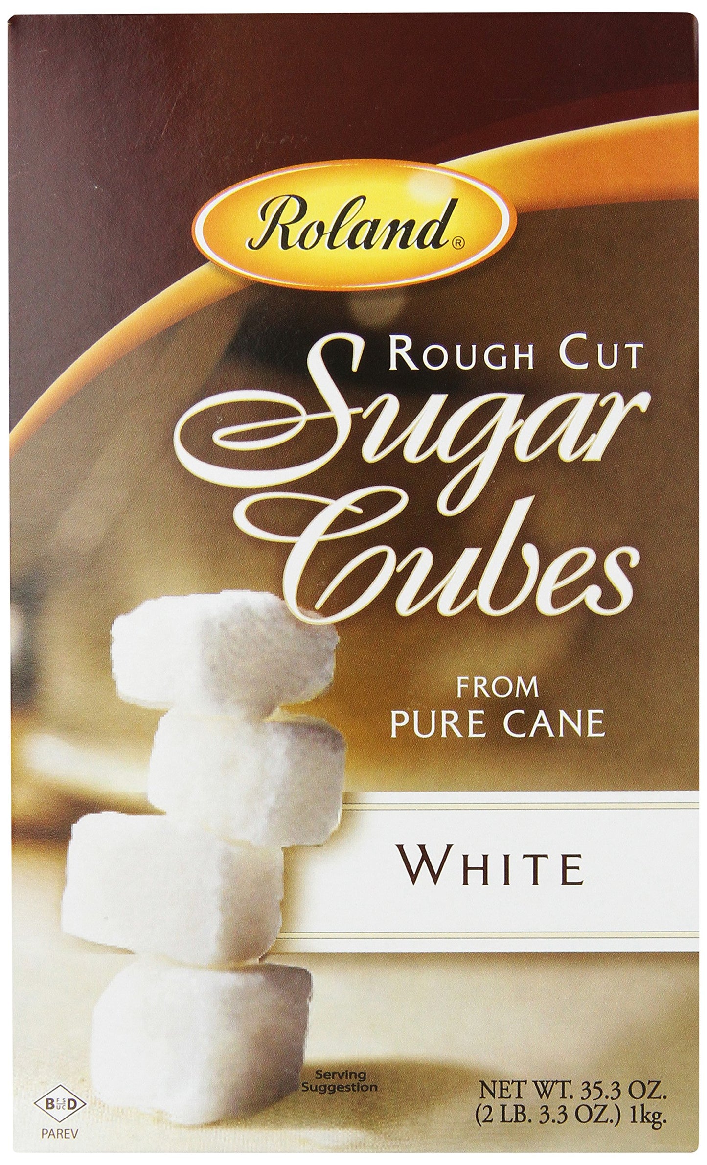 Roland Foods Rough Cut White Sugar Cubes, 35-Ounce Box, Specialty Imported Food, Pack of 2