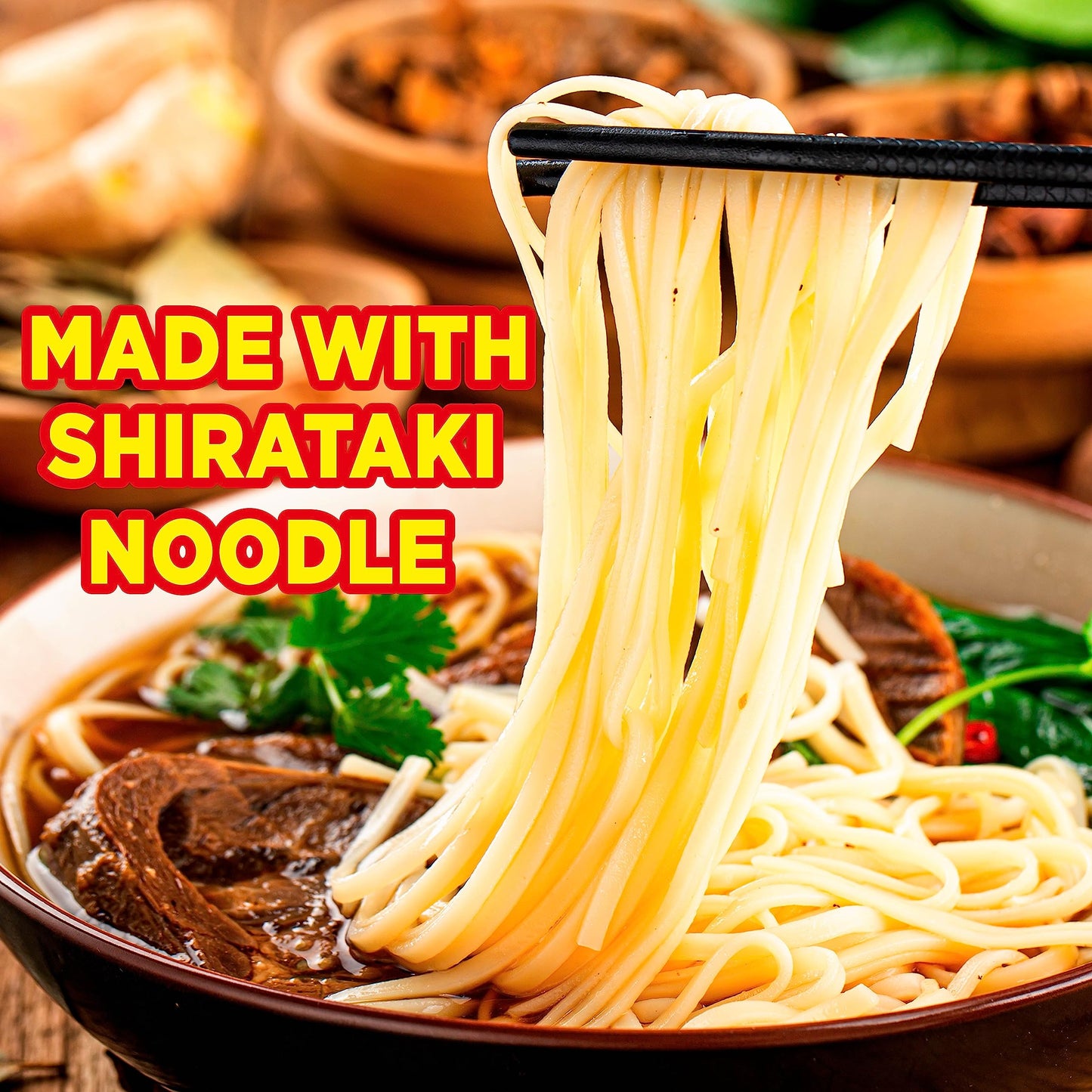 Keto Ramen Noodles (6 Packs) - Low Calorie, Gluten Free Shirataki Noodles For Healthy, Low Carb Meals (5.3 Oz/Pack)