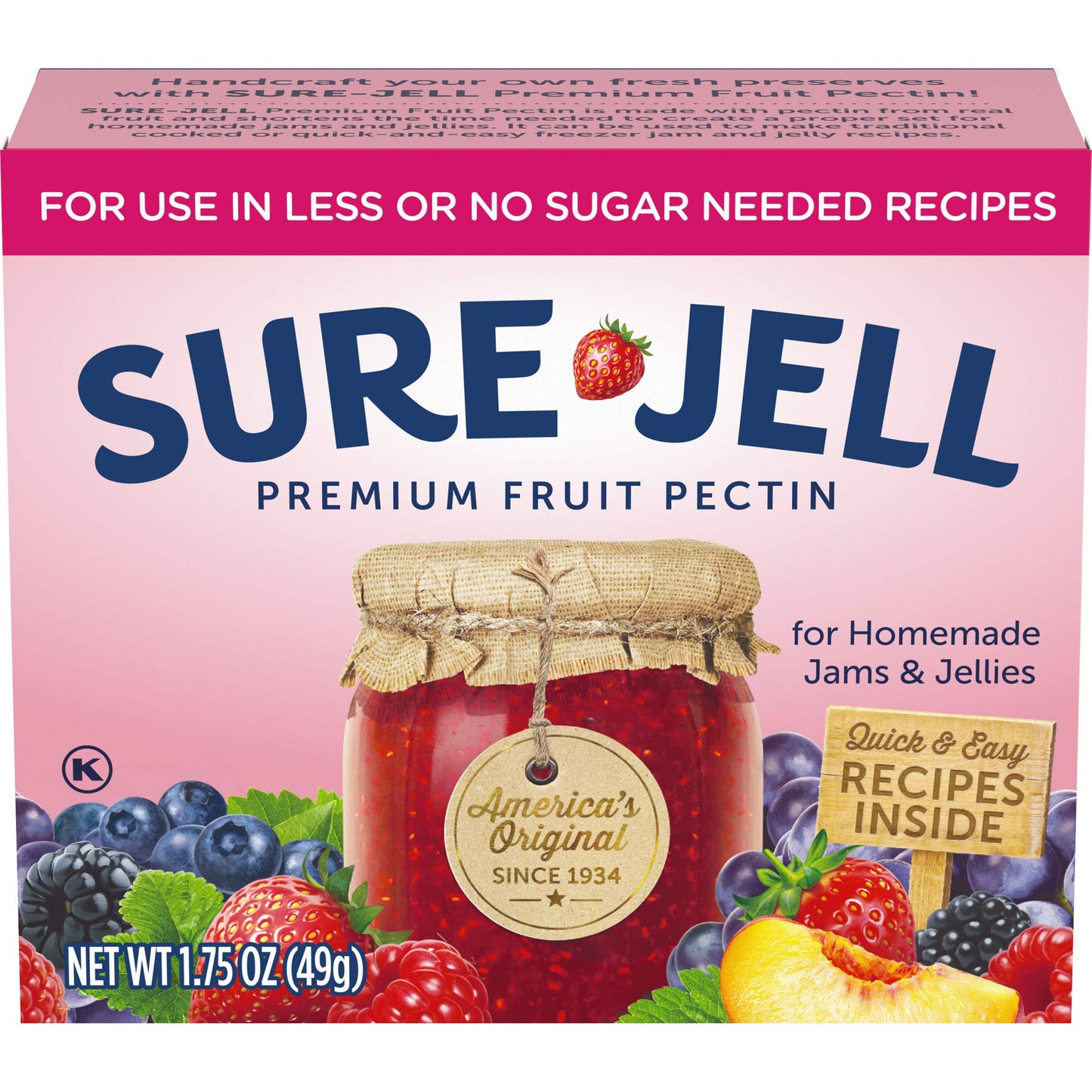 SURE-JELL Premium Light Fruit Pectin, 1.75 oz Boxes, Pack of 6, 10.5 Ounce