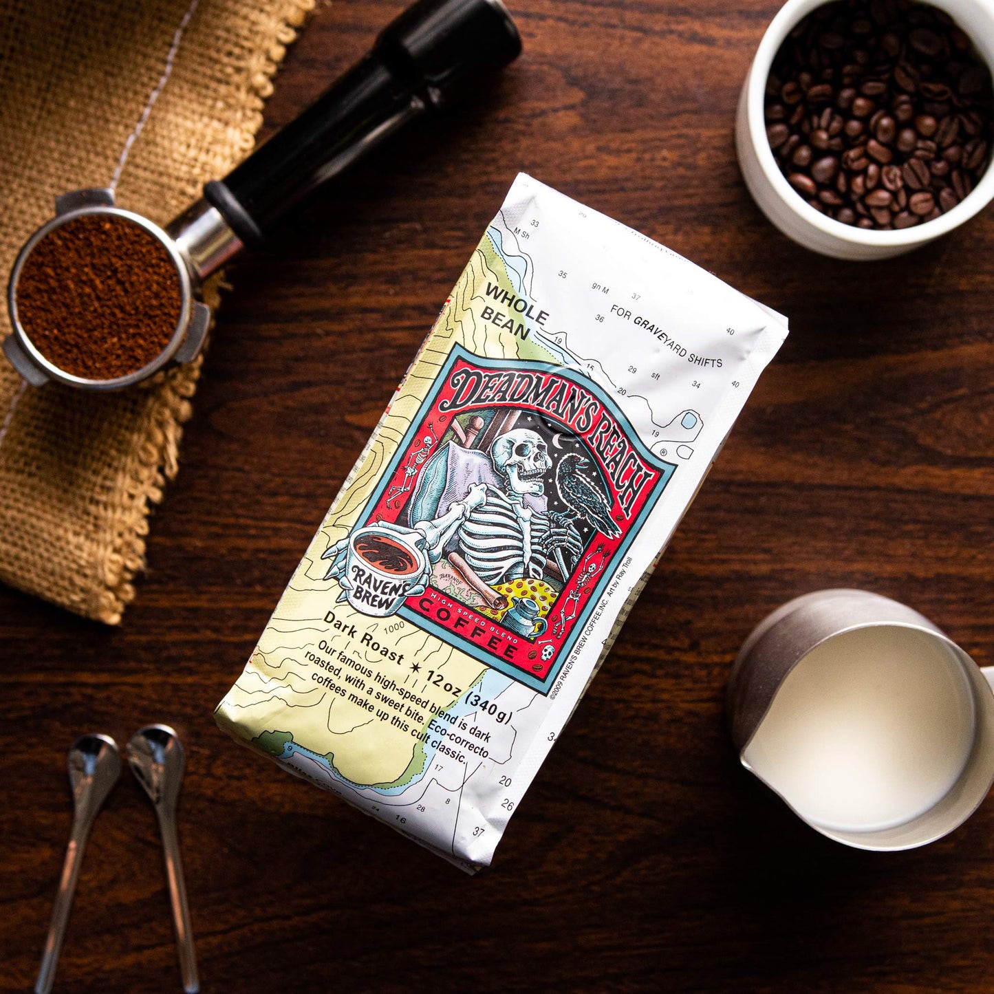 Ravens Brew Whole Bean Coffee Variety Pack - 3 Delicious Flavors - Three Peckered Billy Goat  Deadmans Reach and Resurrection Blend - 12oz each