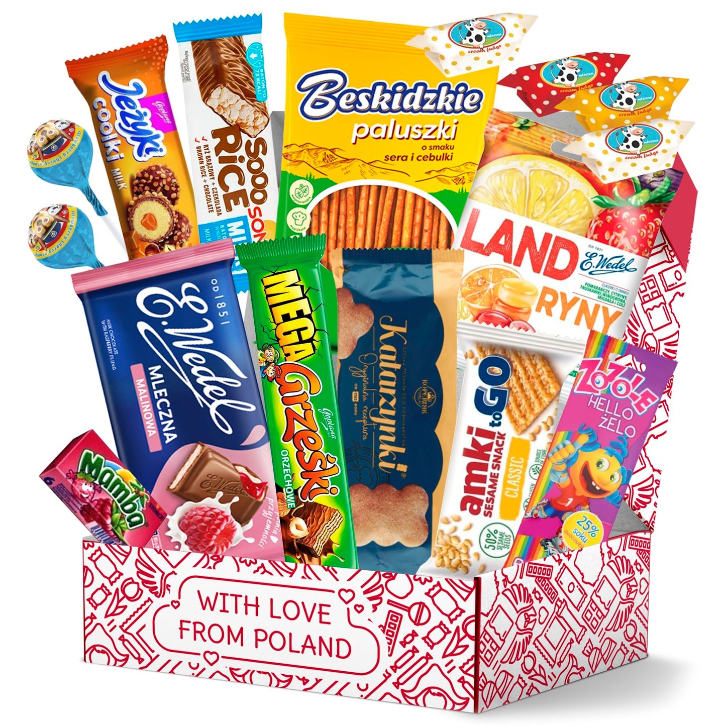 Treats from Home Authentic Polish Candy Snack Box - 15 Traditional Treats, Includes Wafers, Cookies & Sesame Snacks