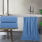 Polyte Microfiber Oversize Quick Dry Lint Free Bath Towel, 60 X 30 In, Set Of 2 (Blue, Waffle Weave)