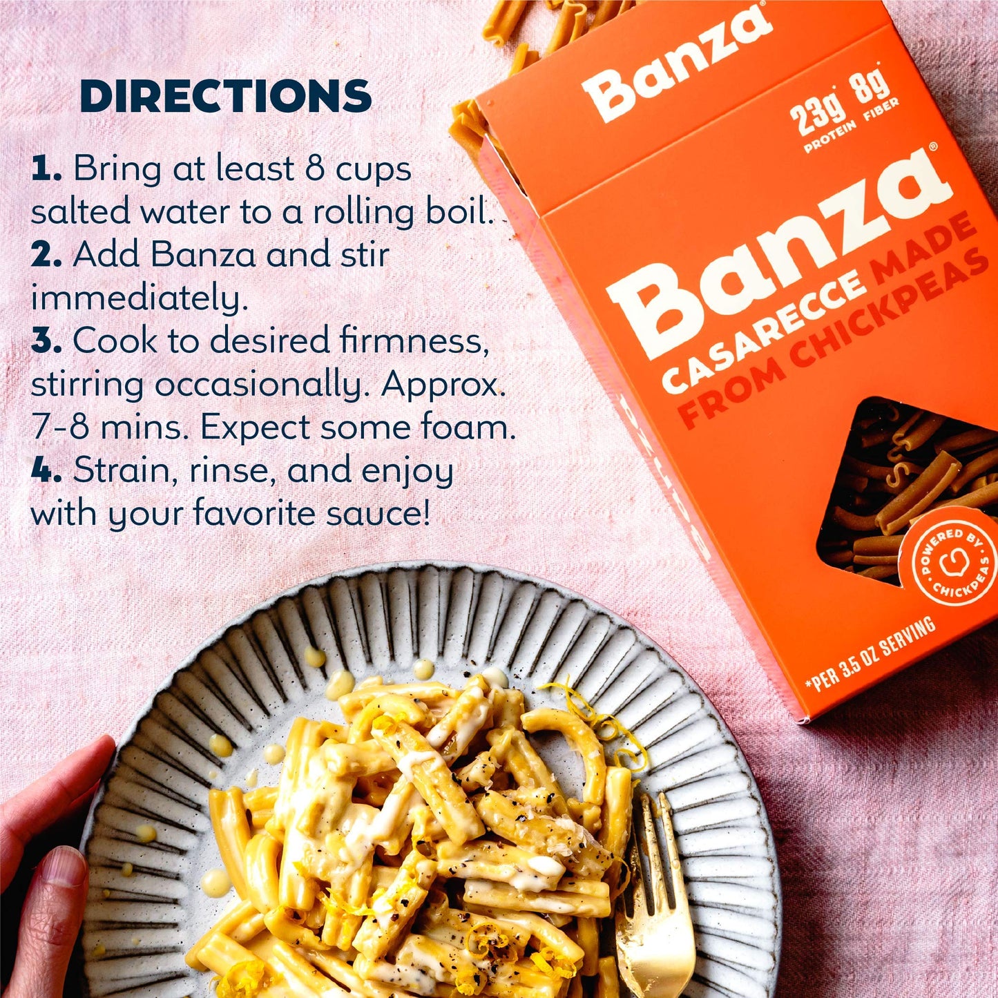 Banza Chickpea Pasta, Linguine - Gluten Free Healthy Pasta, High Protein, Lower Carb And Non-Gmo - 8 Ounce (Pack Of 6)