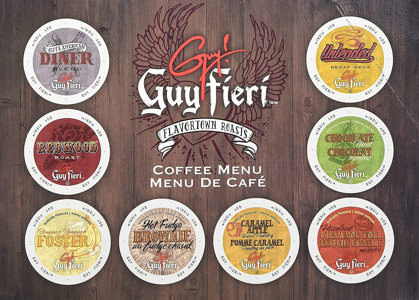 Guy Fieri Flavortown Coffee Pods, Medium Roast Caramel Apple Bread Pudding Flavor, 24 Count for Keurig K Cups
