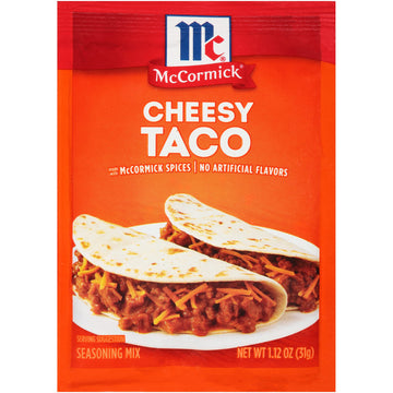 Mccormick Cheesy Taco Seasoning Mix, 1.12 Oz (Pack Of 12)