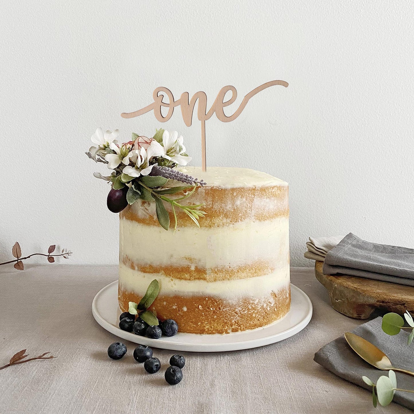 Wood Cake Toppers One Year Sign - Birthday Cake Topper Decorations, Rustic Wood, Smash Cake Topper, Birthday Cake For Photo Boot