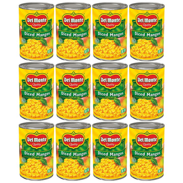Del Monte Diced Mango in Extra Light Syrup, 15 oz Can, Pack of 12, Yellow