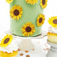 Sugar Robot Edible Sunflowers Cake Decorations - Large 2.5 - Set of 12 - Yellow