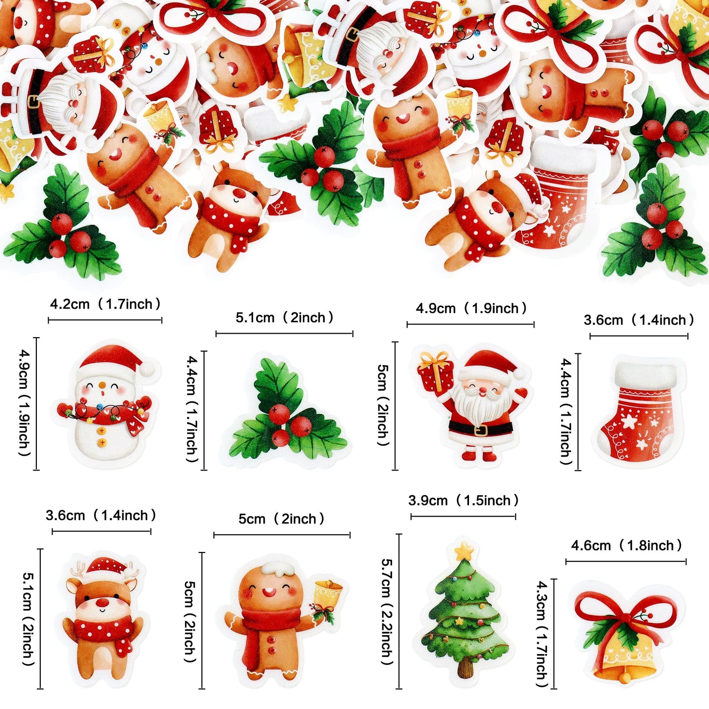 Ercadio 40 Pcs Edible Merry Christmas Cupcake Toppers Santa Claus Christmas Tree Snowman Cupcake Drink Topper Picks For Celebrating Merry Christmas Theme New Year Holiday Party Cake Decorations
