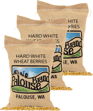 Palouse Brand Certified Glyphosate Residue Free | Hard White Wheat Berries | 15 LBS | Family Farmed in Washington State | Sprout