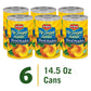 Del Monte No Sugar Added Yellow Cling Sliced Peaches, Canned Fruit, 14.5 oz Can, 6-Pack, Peach