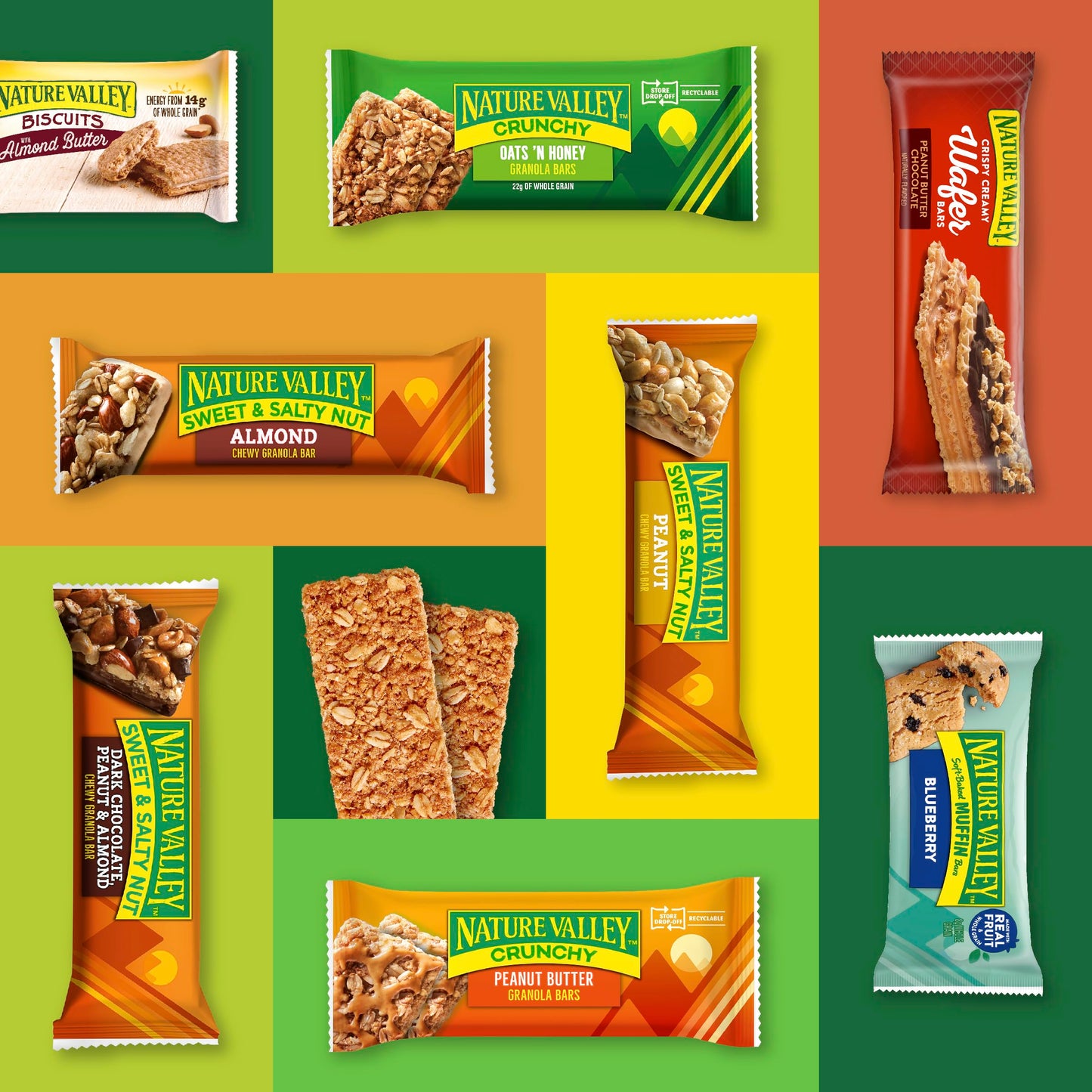 Nature Valley Crunchy Granola Bars | Whole Grain Oats & Honey, 210G (10 Bars-Pack Of 5) | Multigrain Energy Bars| No Artificial