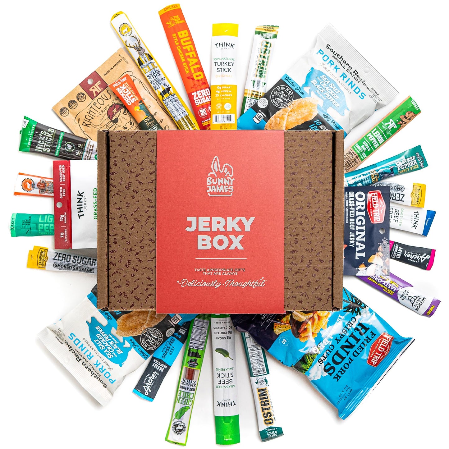 Ultimate Jerky Lover's Gift Box For Men, Mix of Delicious Jerky With Sweet & Savory Options - Delicious & Healthy Beef Jerky Sna