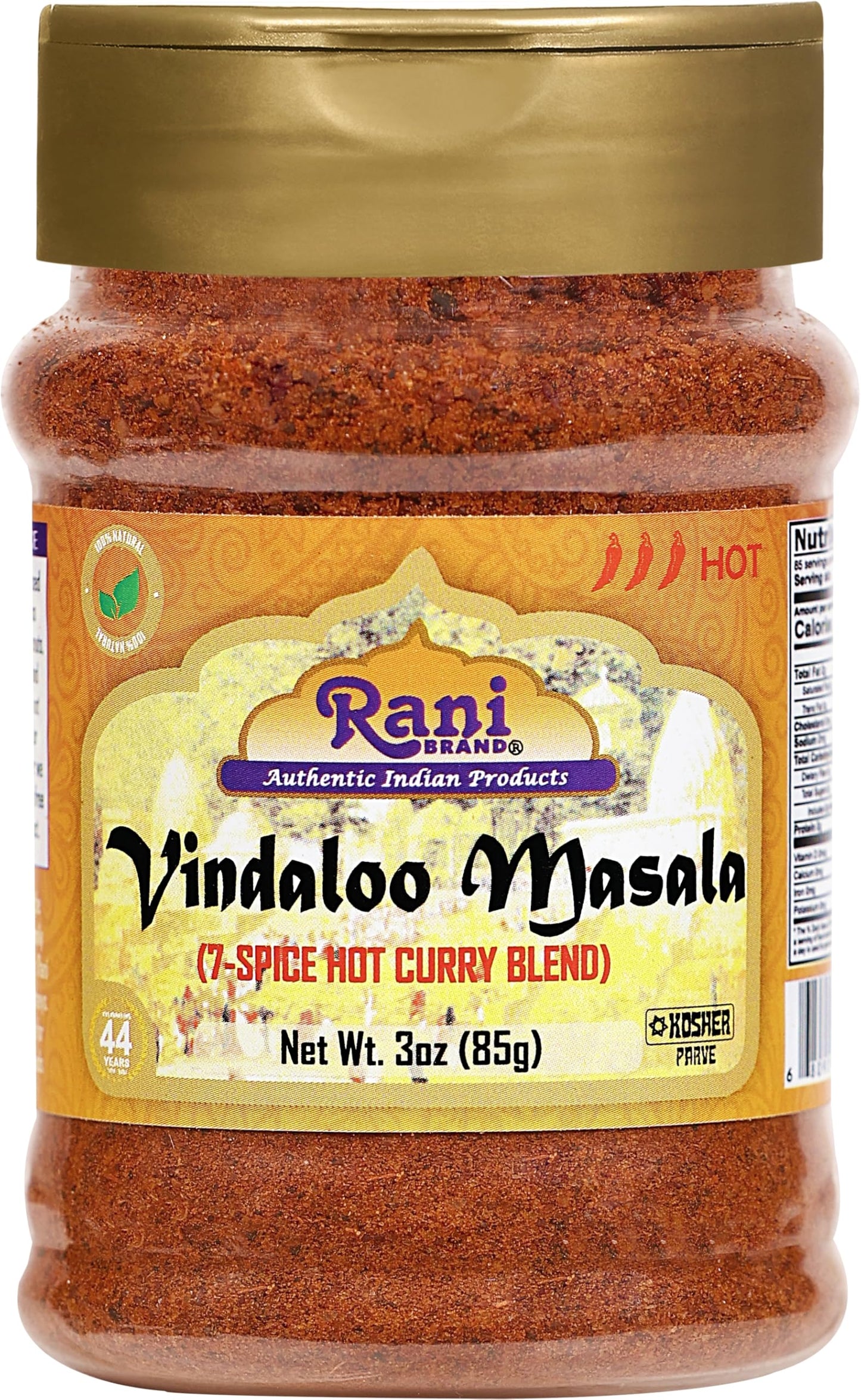 Rani Vindaloo Curry Masala Indian Spice Blend, All Natural, Salt Free, Vegan, 3oz PET Jar