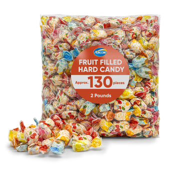Arcor Fruit Filled Candy - Hard Bulk Candy - 2 Pounds Approx 130 - Candy Variety Pack With Fruit Filled Candy - Hard Candy Soft