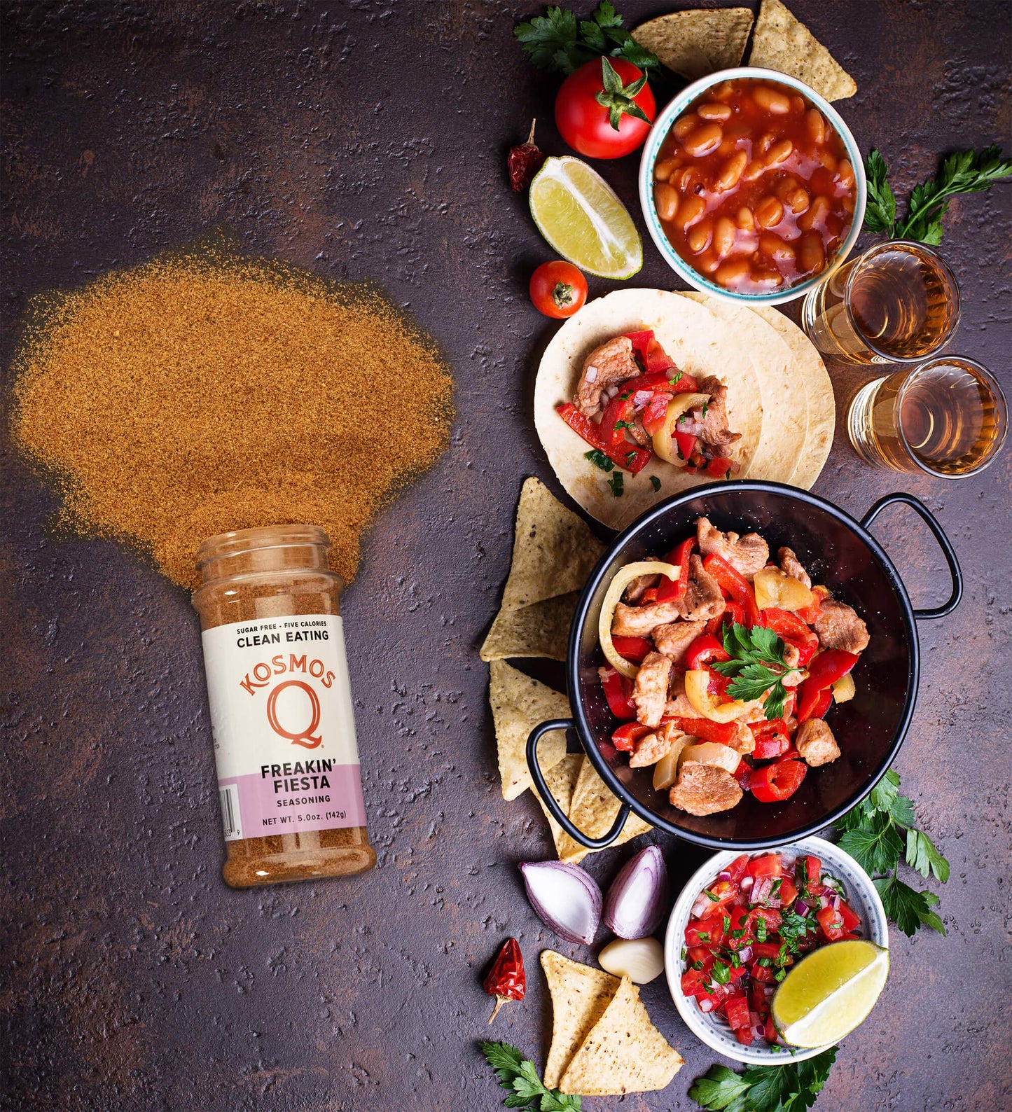 Kosmos Q Freakin Fiesta Seasoning | All-Purpose Spice Mix | All-Natural Southwestern Herbs & Spices | Paleo & Keto Diet Friendly