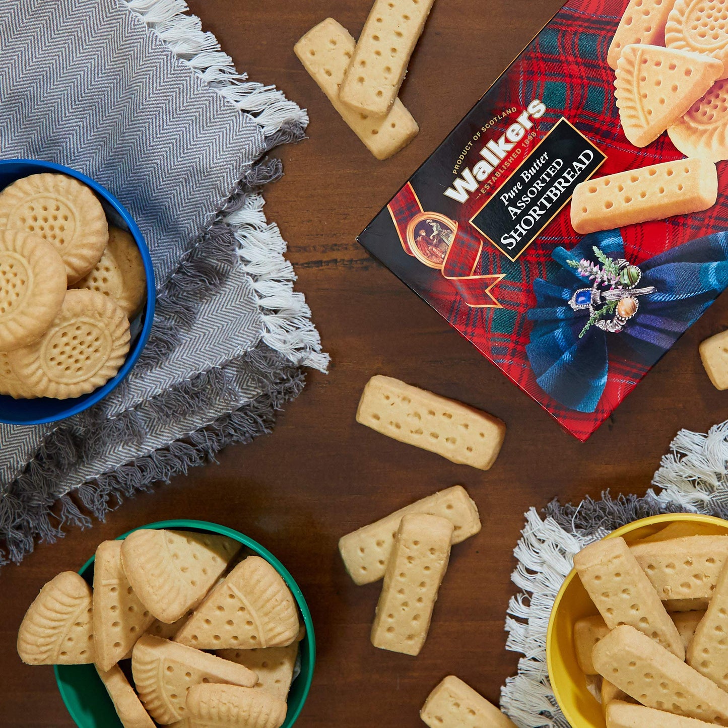 Walkers Shortbread Assorted Shortbread Cookies, Pure Butter Shortbread Cookies, 8.8 Oz Box