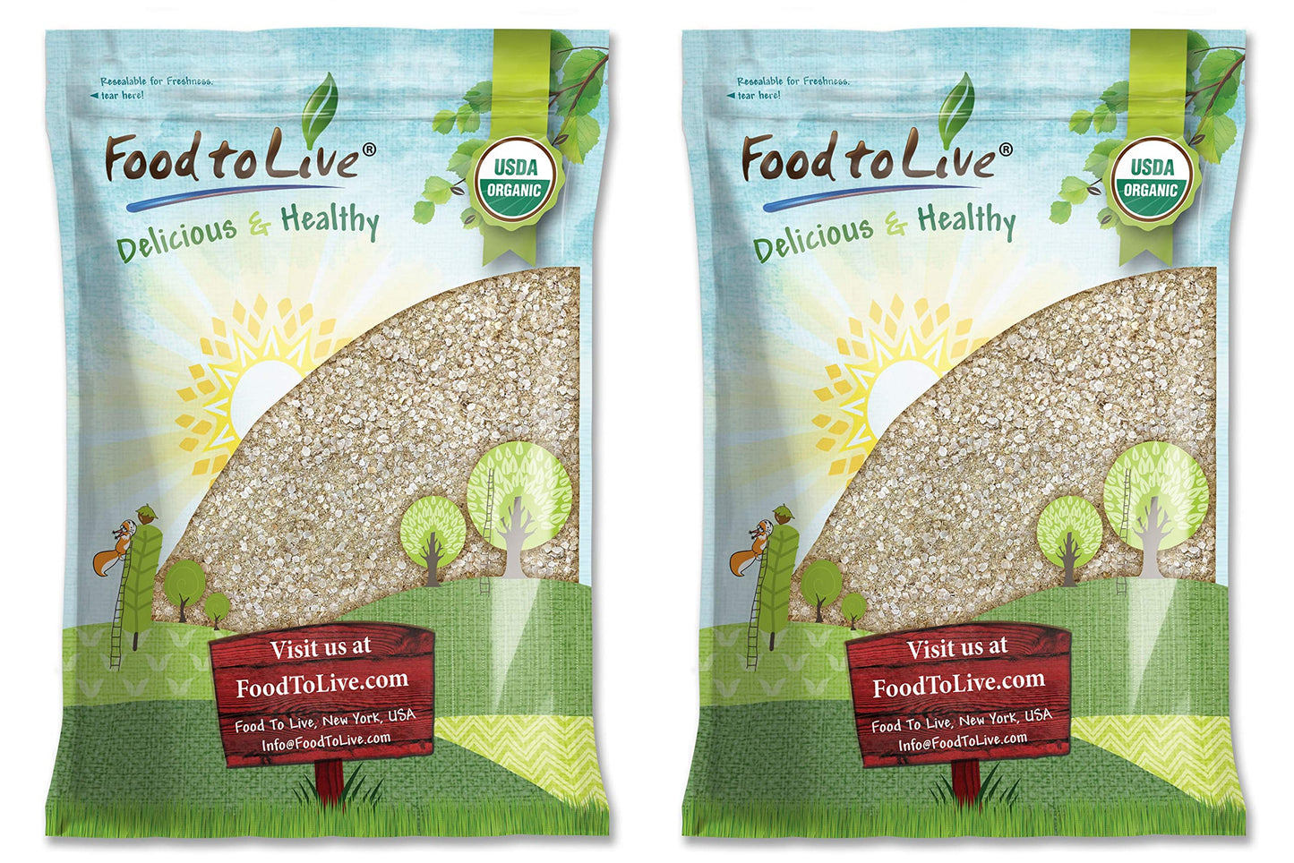 Food to Live Organic White Quinoa Flakes, 14 Pounds - Non-GMO Pressed Quinoa Seeds, Vegan, Kosher, Bulk, High in Protein, Ribofl