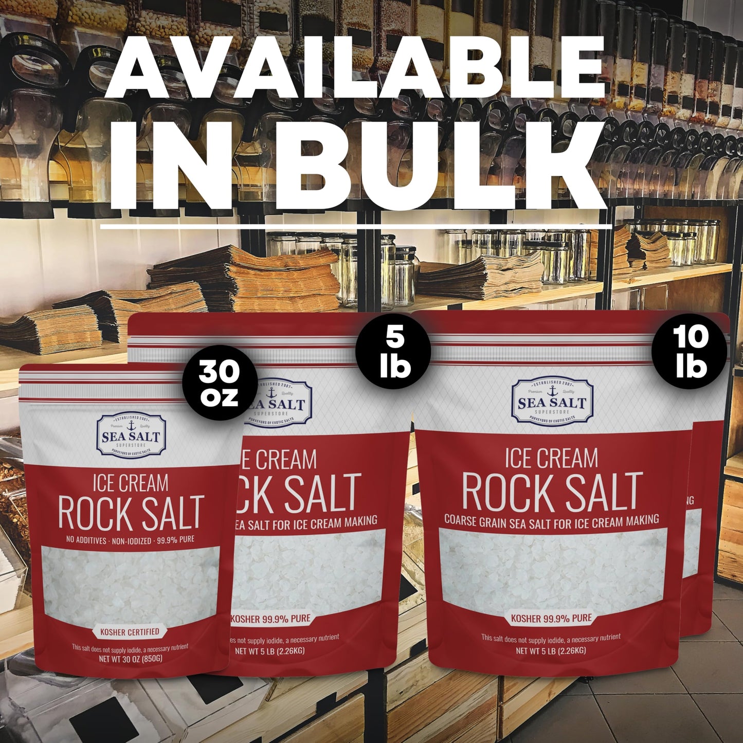 Rock Salt for Ice Cream Making  Universally Compatible Coarse and Non-Iodized Salt for All Ice Cream Maker  30 oz Bag