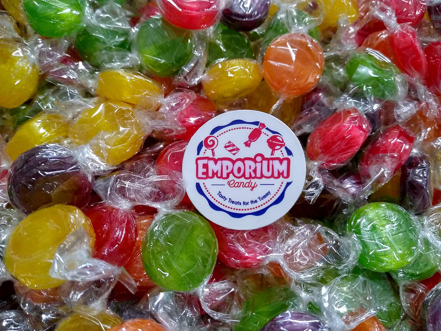 Assorted Flavored Fruit Buttons - 4 lbs of Individually Wrapped Assorted Fresh Sweet Strawberry Orange Grape Raspberry Lemon Sou