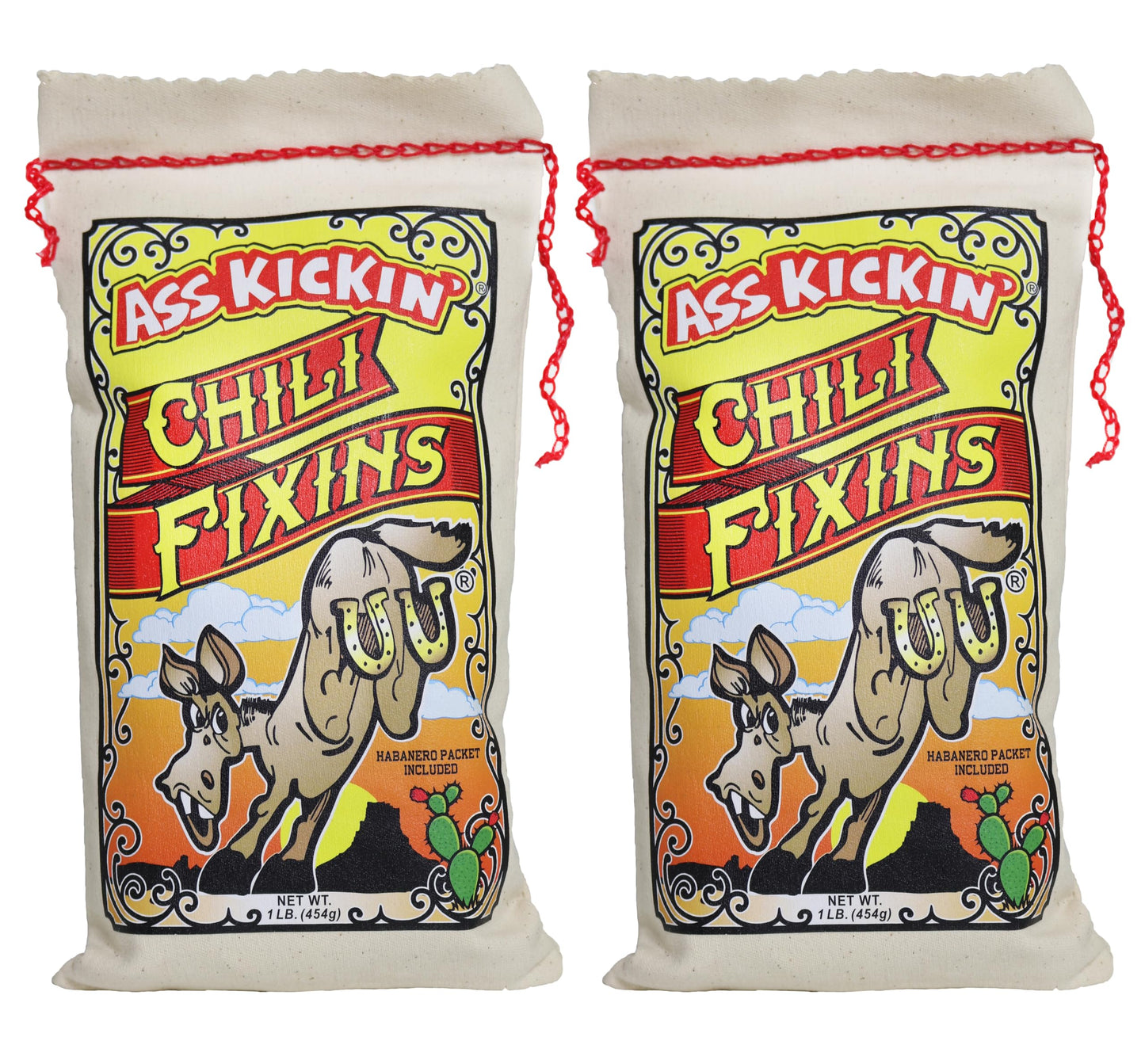 ASS KICKIN Chili Fixins - 2 Pack Gourmet Chili Mix - 16oz Each - Made in the USA