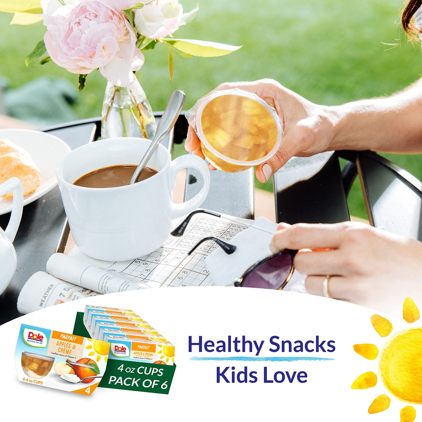 Dole Fruit Bowls Low Fat Apples & Creme Parfait Snacks, 4Oz 24 Total Cups, Gluten & Dairy Free, Bulk Lunch Snacks For Kids & Adu