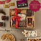 Kremery Creamy Chocolate Cravings - Happy Birthday  , Chocolate Covered Pretzels & Caramel Popcorn Gift Basket, In Seagrass Tray + Ribbon & Greeting Card (Deluxe, 3.5 Lbs) Food Assortments