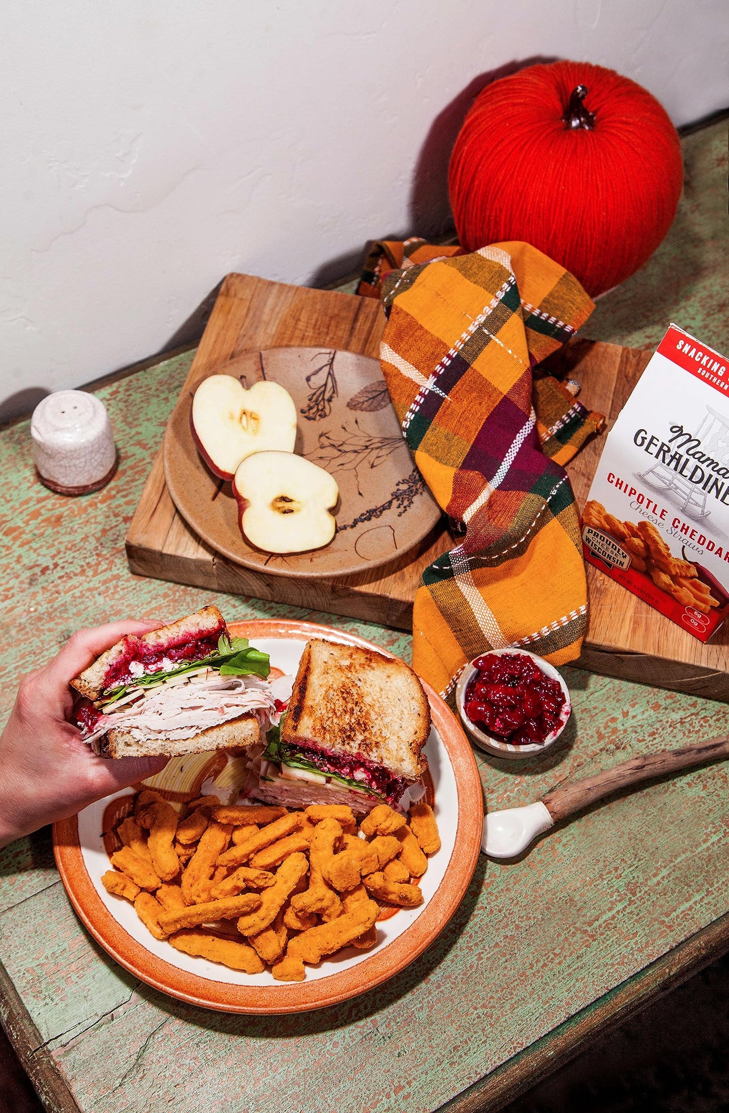 Mama Geraldines Chipotle Cheese Straws - 4.5 oz Box (6 Pack) - Spicy & Savory Baked Cheese Snacks