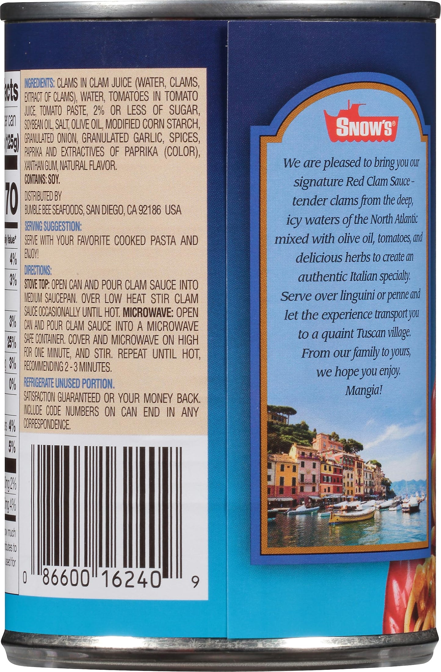 Snow s Tuscan Style Red Clam Sauce, 15 oz (Case of 12) - Authentic Italian Clam Sauce - Made with Fresh Clams, Garlic & Spices