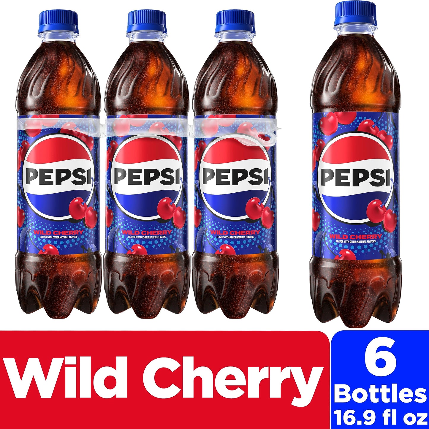 Pepsi Wild Cherry, 16.9 Fl Oz Bottles, 6 Pack