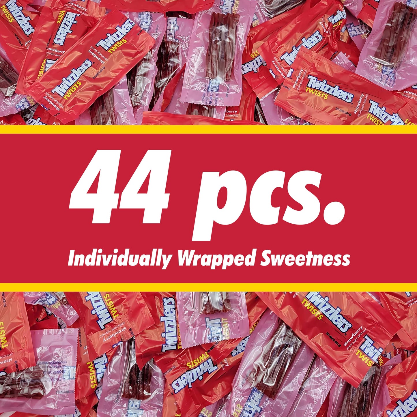 Strawberry Twists Licorice Candy - 1Lb Bag (Approx. 44 Pieces), Individually Wrapped Sweet And Chewy Treats For Snacking, Partie