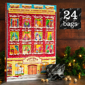 Popcorn Shed Gourmet Popcorn Christmas Advent Calendar 2025  24 Days of Popcorn - 6 Luxury Flavors  All Natural and Vegetarian Foodie Gift  Non-Chocolate Advent Calendar  British Candy