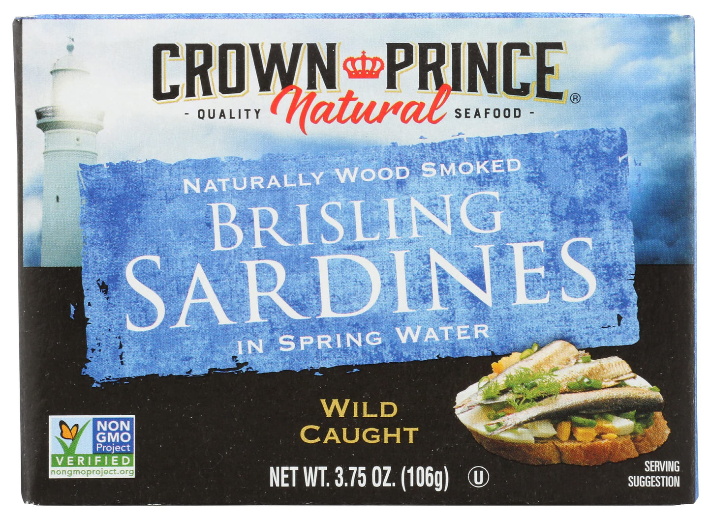 Crown Prince Brisling Sardines in Water, 3.75 oz - Pack of 1