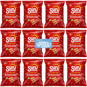Sun Chips Garden Salsa 100% Whole Grain Value Pack Bundled by SUPERDEALS | 1.5 Oz Bag | Garden Salsa | Pack of 12 with mystery g