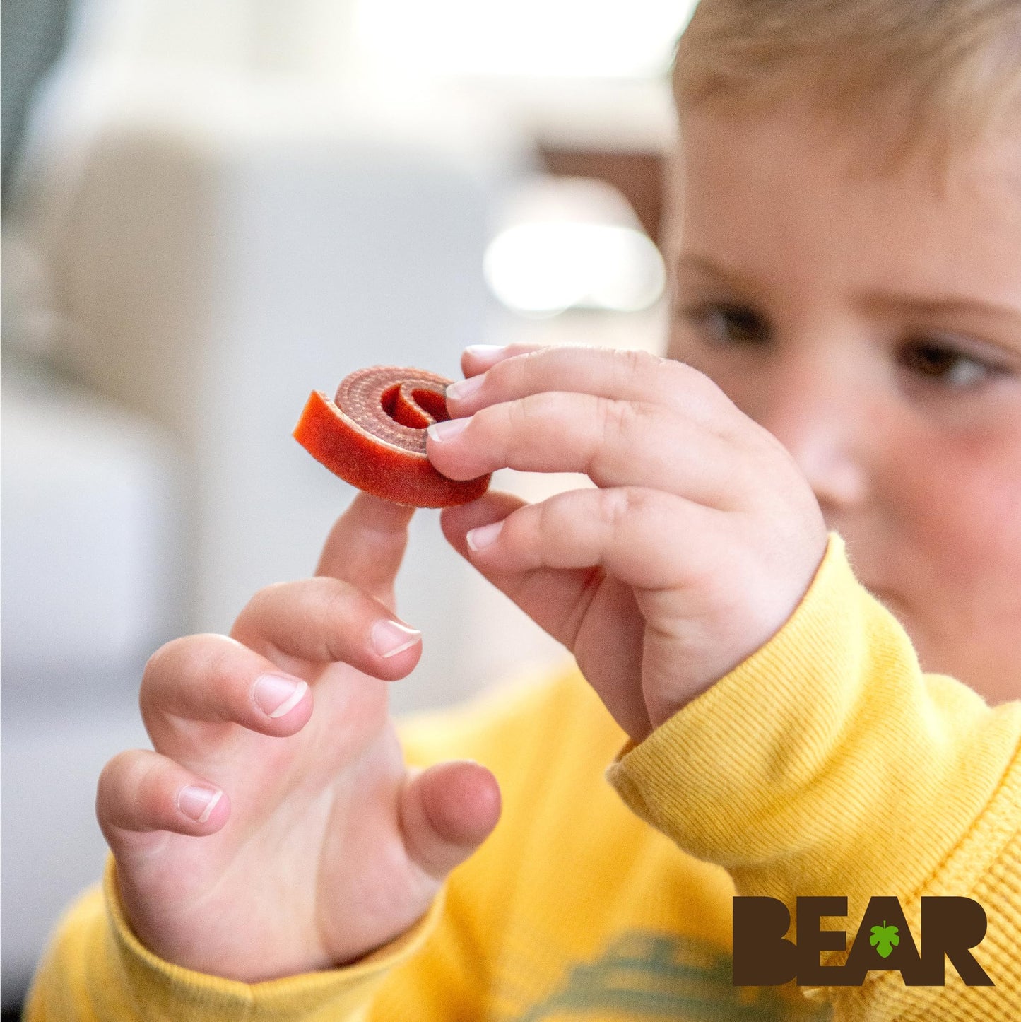 BEAR Sour - Real Fruit Yoyos - Strawberry-Apple - 0.7 Ounce (5 Count) - No added Sugar, All Natural, non GMO, Gluten Free, Vegan