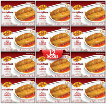 Kosher Beef Stuffed Cabbage Rolls, Mre Meat Meals Ready To Eat, Gluten Free (12 Pack) Prepared Entree Fully Cooked, Shelf Stable