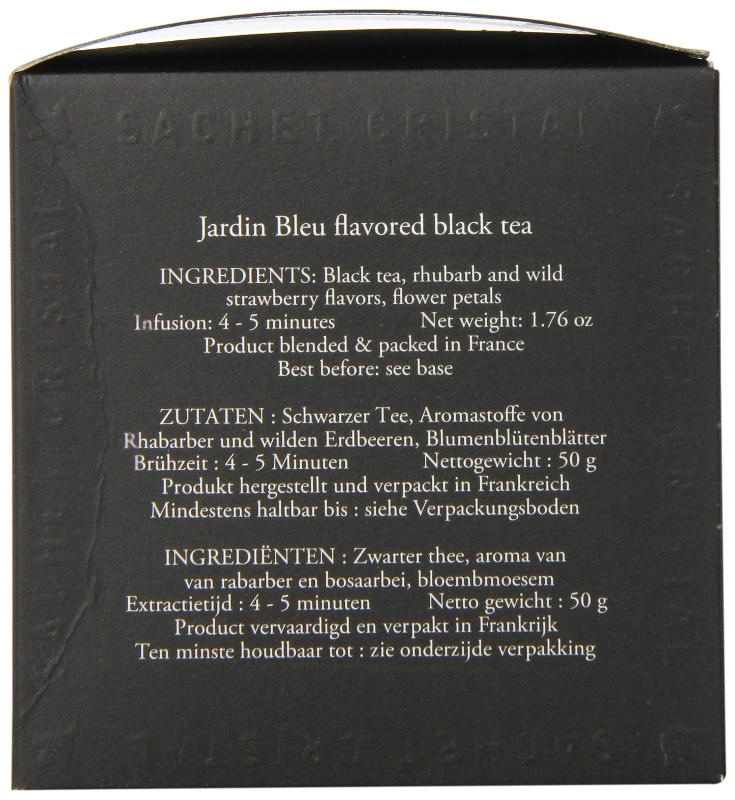 Dammann Freres Sachets, Jardin Bleu Tea Bags, Premium Gourmet French Black Tea, Blend Strawberry, Rhubarb Flavors, 25 Count (Single Pack)