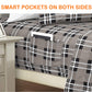 Elegant Comfort Luxury Soft Bed Sheets Plaid Pattern 1500 Thread Count Percale Egyptian Quality Softness Wrinkle And Fade Resist