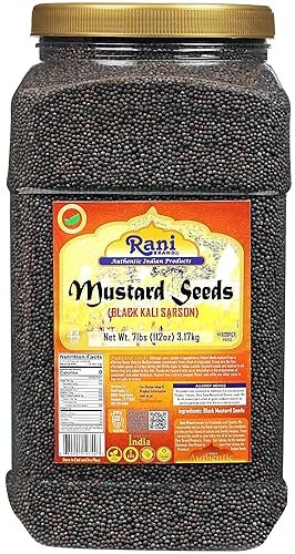 Rani Black Mustard Seeds Whole Spice (Kali Rai) 80Oz (5Lbs) 2.27Kg Bulk Pet Jar ~ All Natural | Gluten Friendly | Non-Gmo | Vega