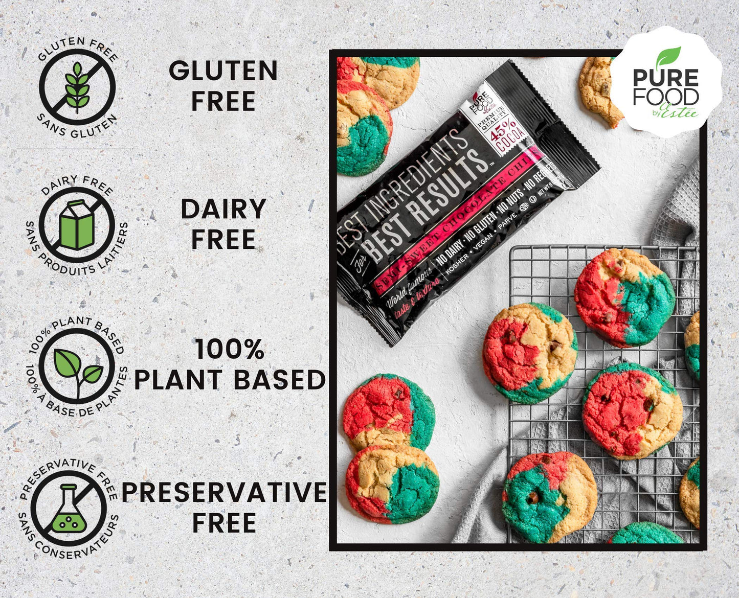 Dairy Free Vegan Chocolate Chips | All Natural | Certified Kosher | Gluten-Free, Dairy-Free, Nut-Free | Vegan | 9 Oz Bag (Semi Sweet Chocolate Chips, 4 Packs)