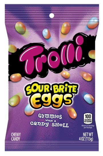 Trolli Sour Brite Eggs Gummy Candy, 4 Ounce Bag, 12 Pack