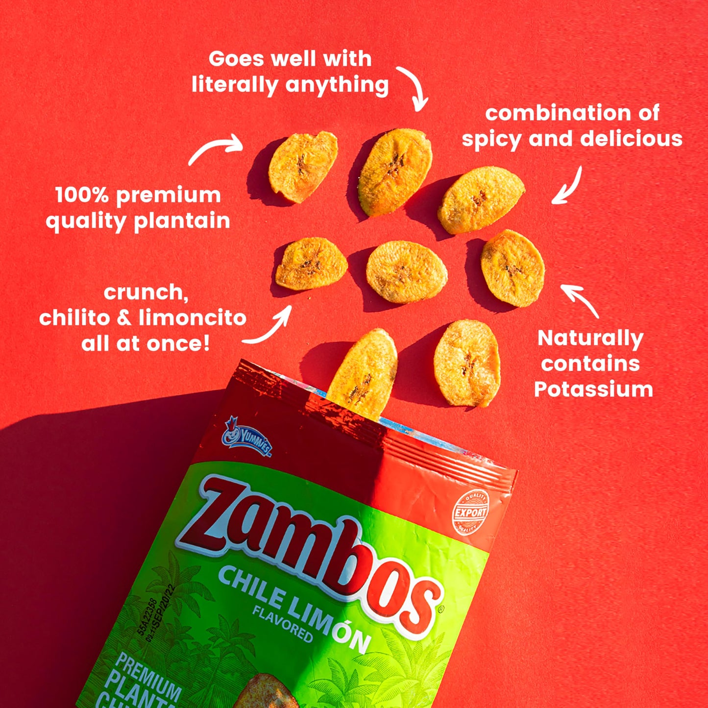 Zambos Plantain Chips Chile Limon Multipack  1 oz Bags (Pack of 18)
