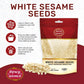 Spicy World White Sesame Seeds - Natural, Raw, Hulled, Non-GMO, 3 LB Resealable Bag