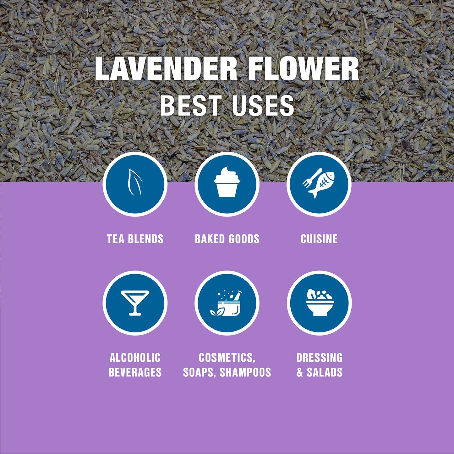 Tiesta Tea Dried Organic Lavender Flower Loose Leaf Non-Caffeinated Blend Bulk Pouch - 200 Cups