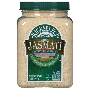 Riceselect Jasmati Rice, Long-Grain Jasmine Rice, Premium Gluten Free Rice, Non-Gmo, 32 Ounce Jar