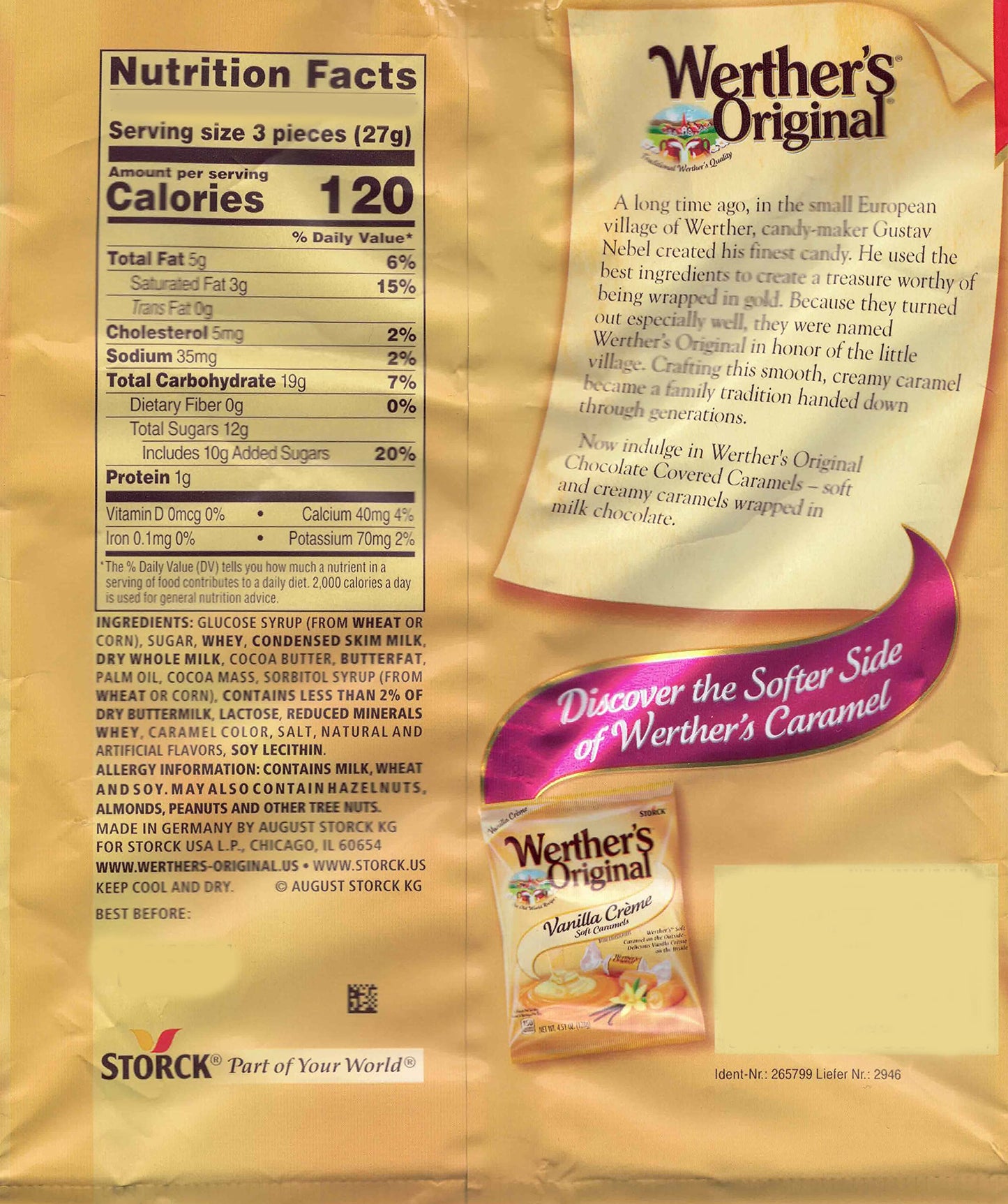 Aromatik Bulk Werthers Original Hard Candy, Individually Wrapped, 1 lb Bag