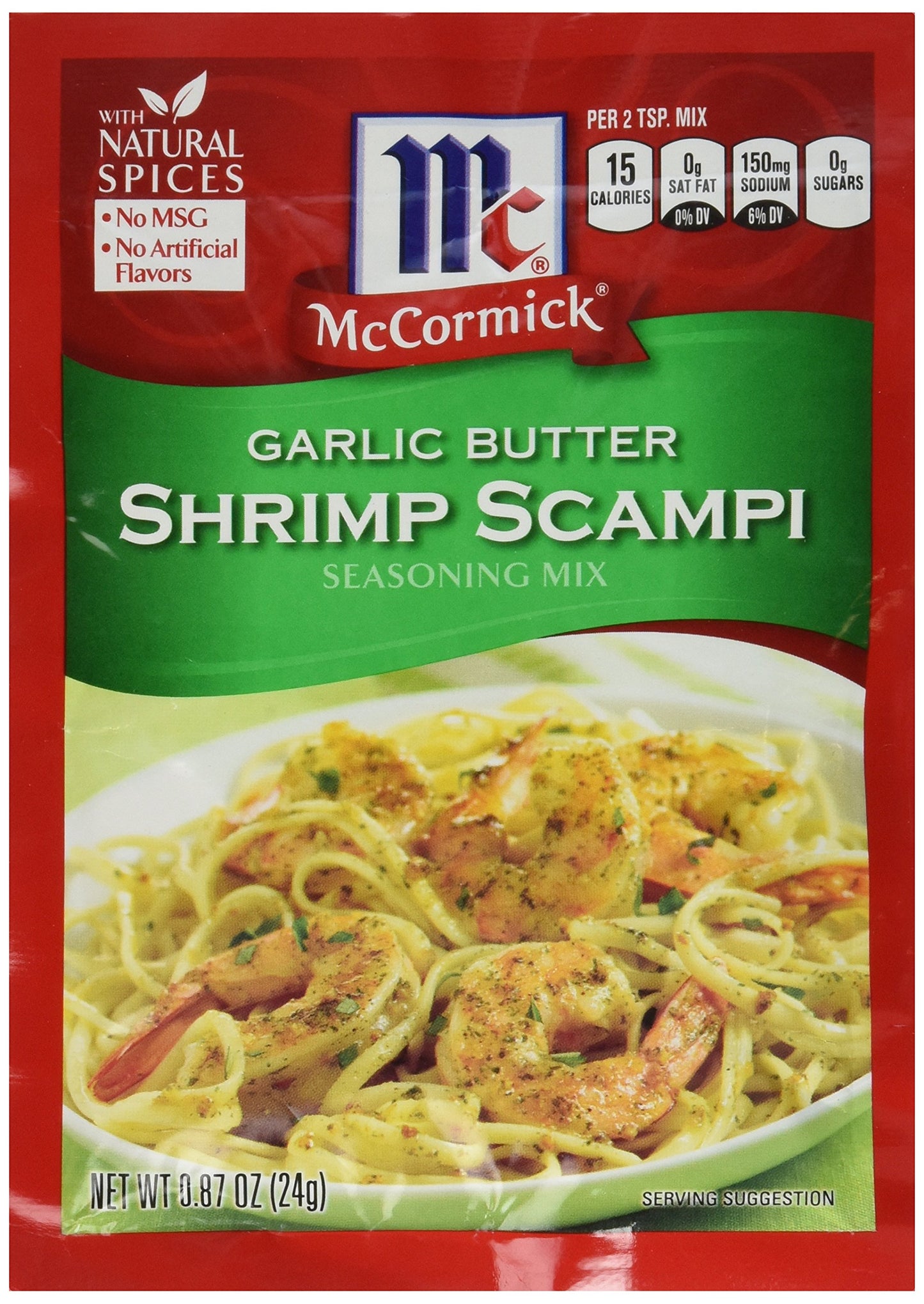 McCormick Garlic Butter Shrimp Scampi Seasoning Mix, 0.87 OZ, Pack of 4