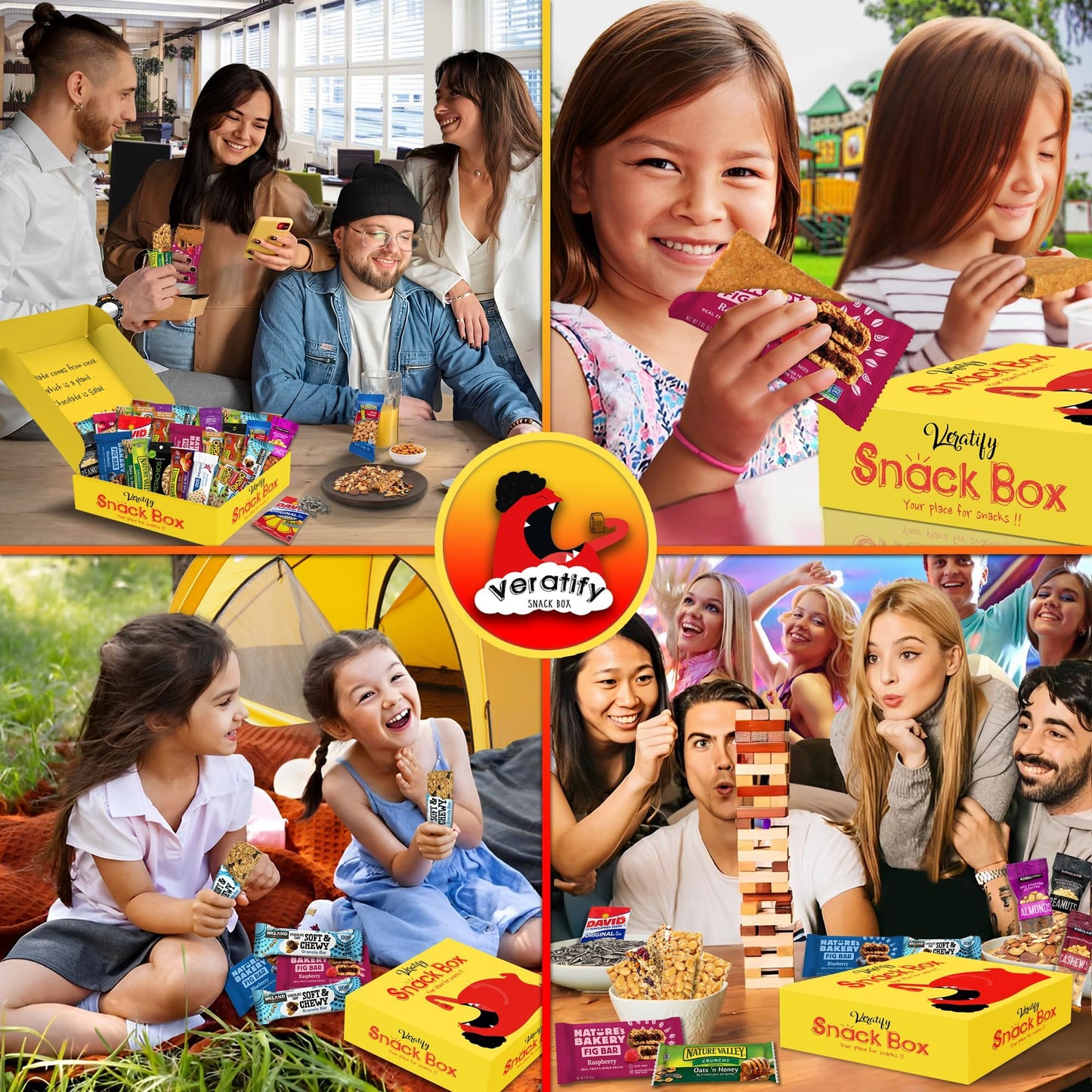 Veratify Snacks Gift Variety Basket - 72 Count Assortment for mature-themeds, Ideal for Home, Office, School, Meetings, Model TS0417-A700ML-M731